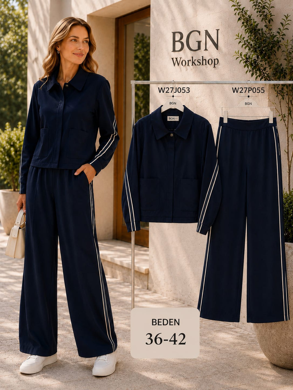 DOKUMA ŞERİTLİ PANTOLON - W27P055